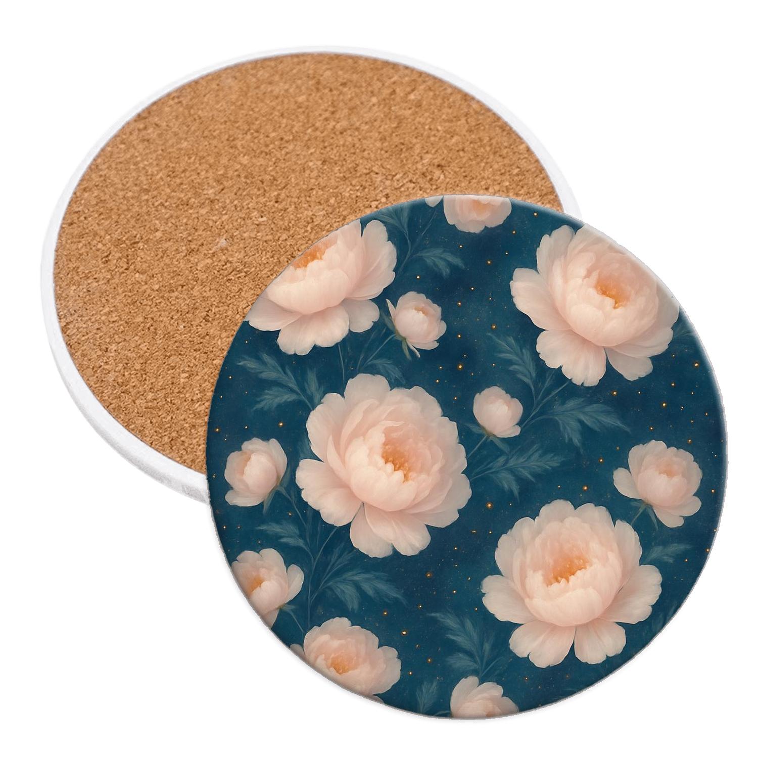 Nebula Peony Cascade coasters for home decor