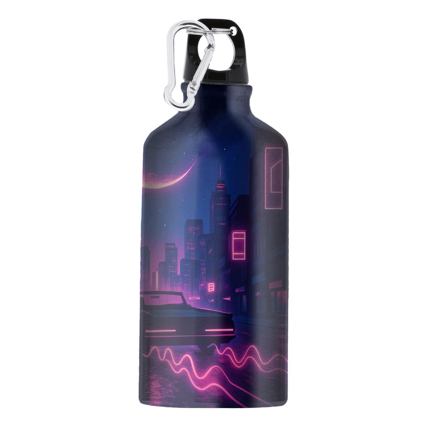 Celestial Synthwave Drive athletic sports bottles