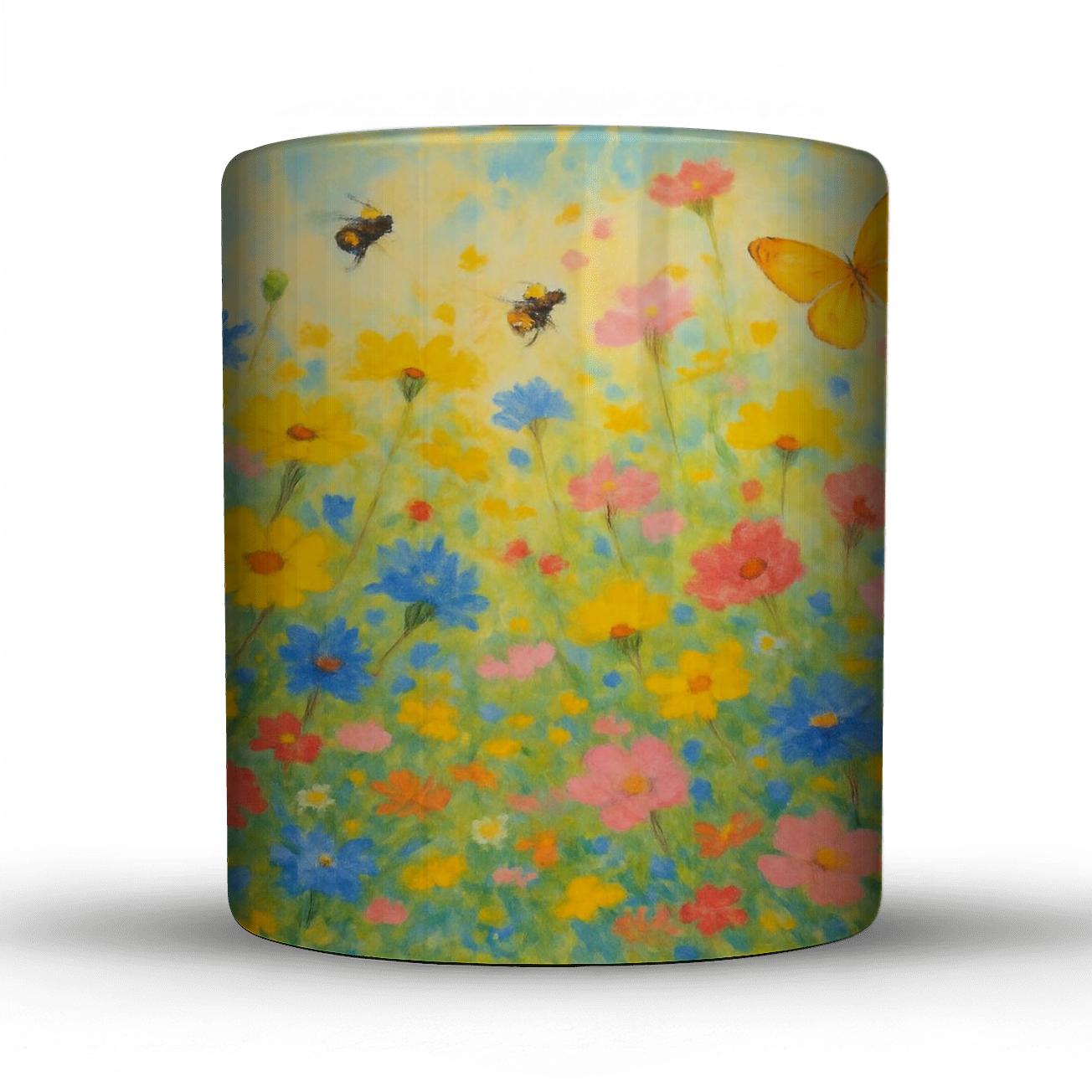 Whimsical Meadow Floral premium drinkware mugs