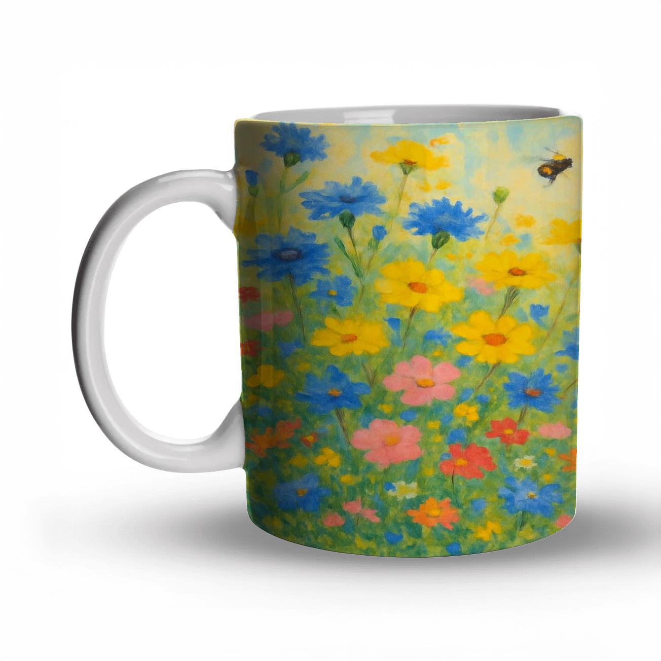 Whimsical Meadow Floral premium drinkware mugs