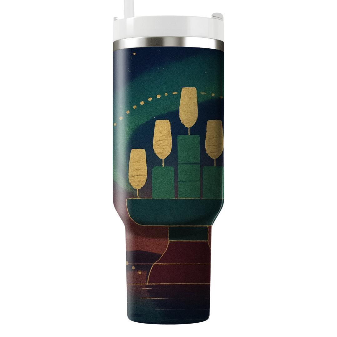 Aurora Lantern Kwanzaa tumblers with lids