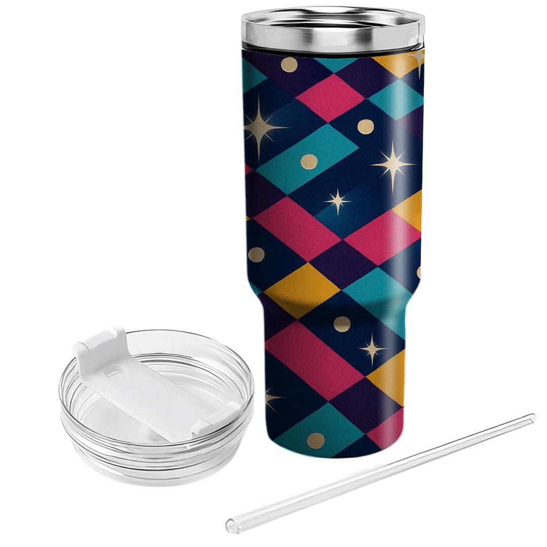 Cosmic Disco Stripes personalized tumblers