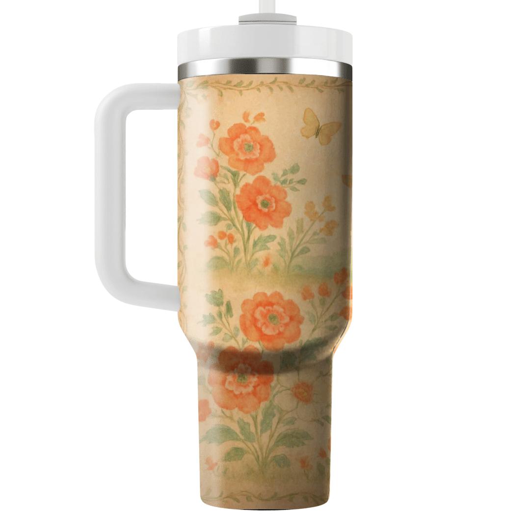 Apricot Meadow Tapestry custom tumblers