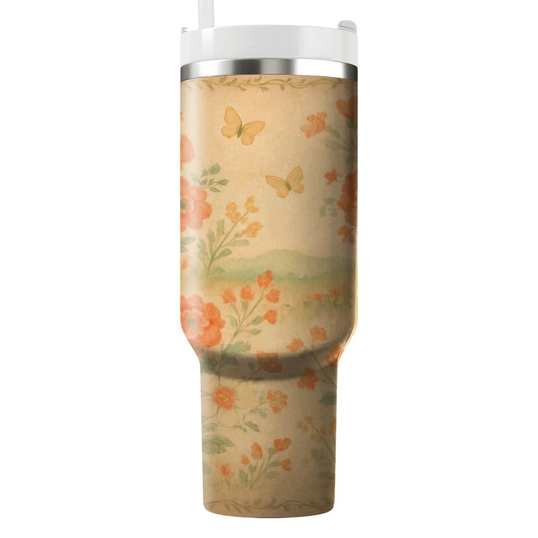Apricot Meadow Tapestry custom tumblers