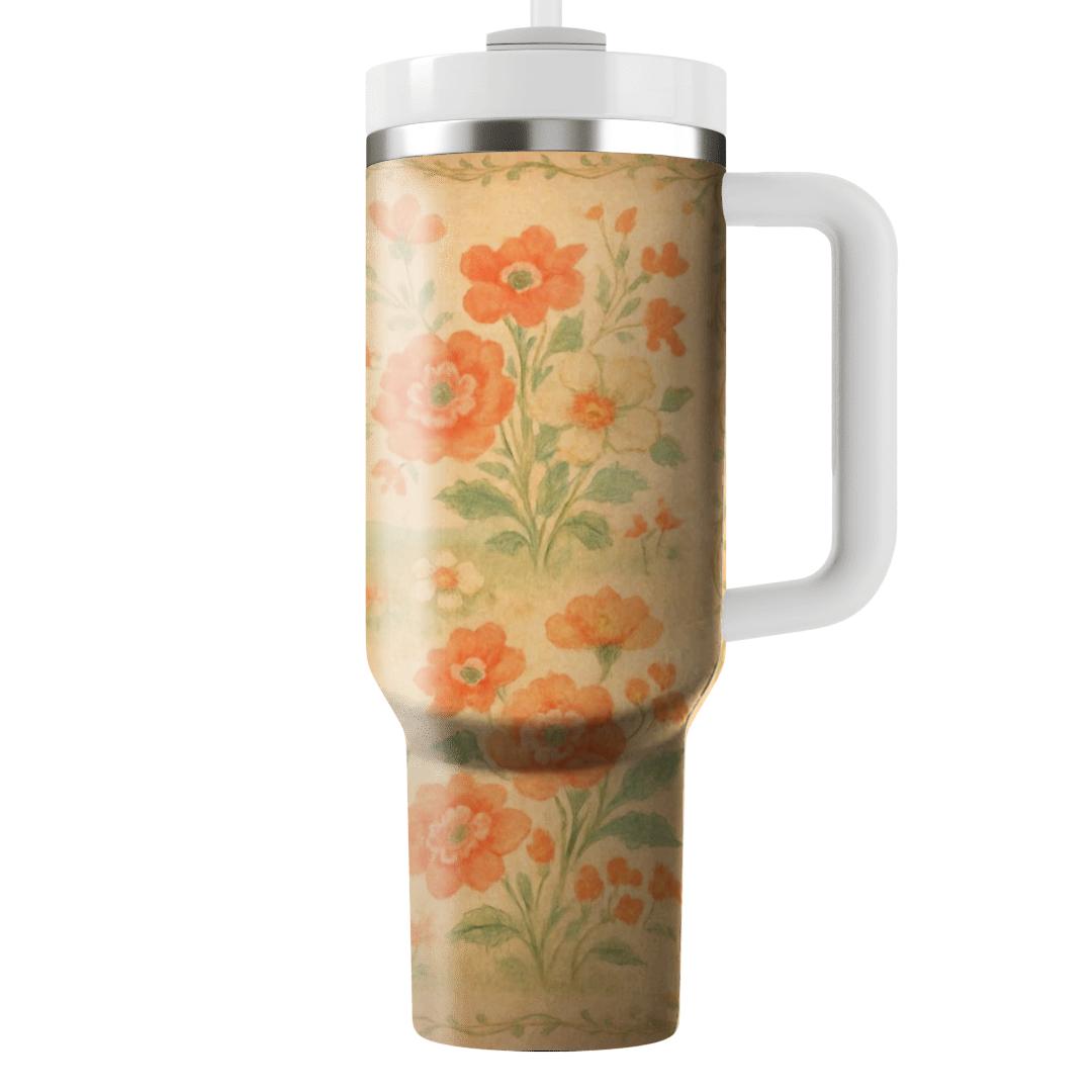 Apricot Meadow Tapestry custom tumblers