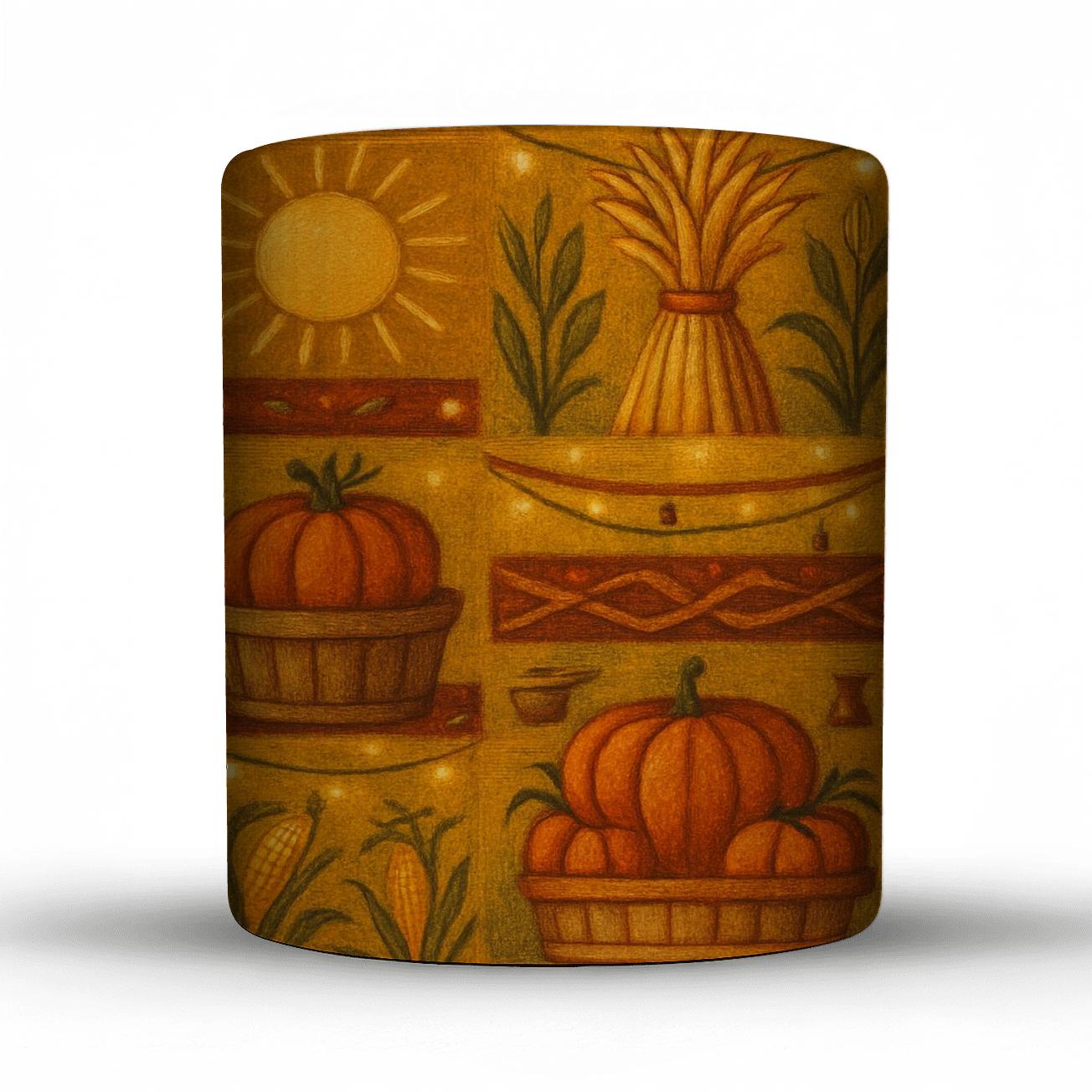 Sunwoven Harvest Tapestry ceramic coffee mugs
