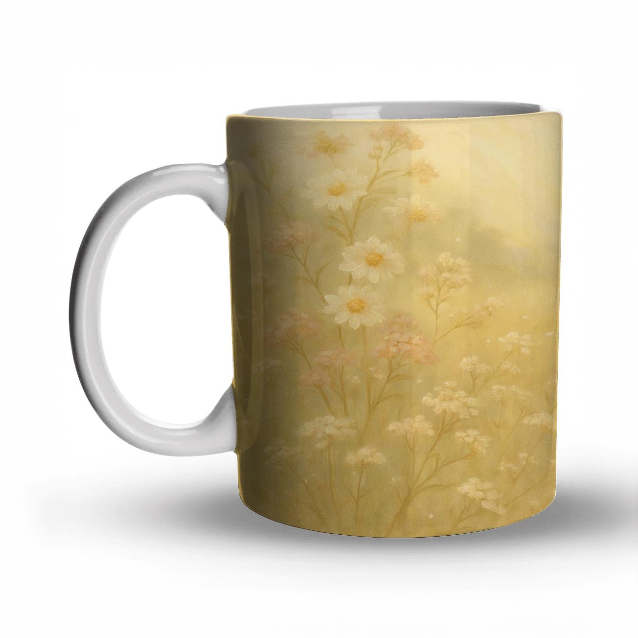 Sunlit Vanilla Meadow premium drinkware mugs