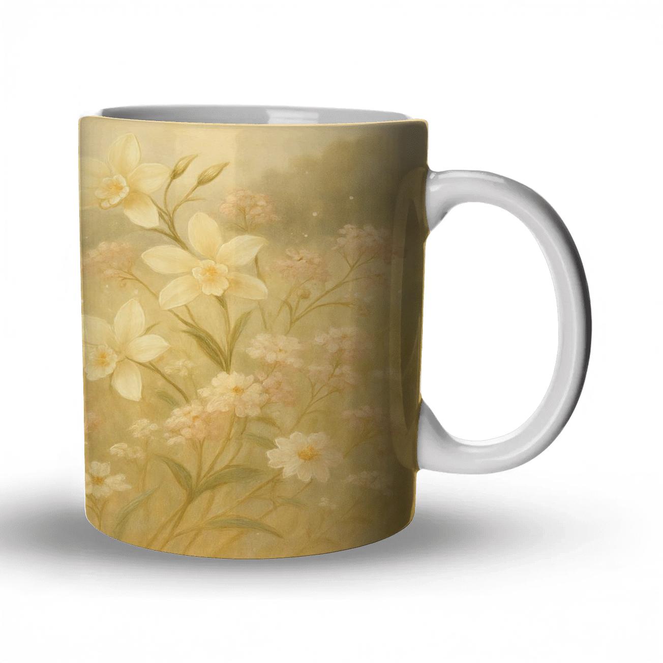 Sunlit Vanilla Meadow premium drinkware mugs