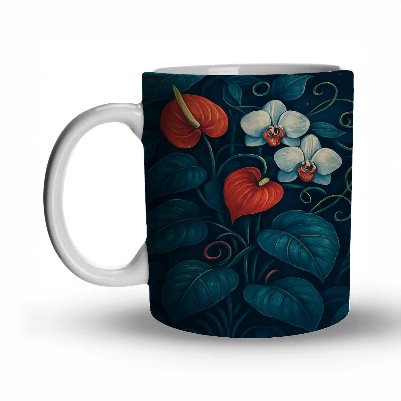 Midnight Turquoise Tangle insulated thermal mugs