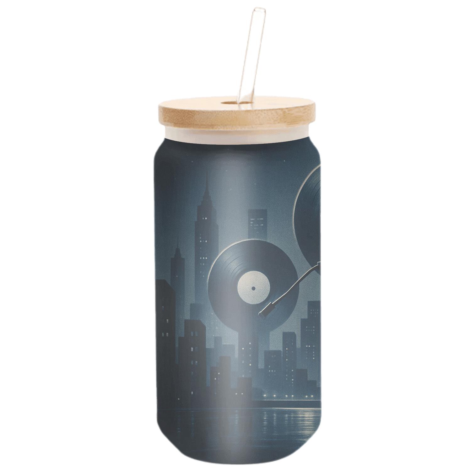 Moonlit Vinyl Skyline artisan blown glass drinkware