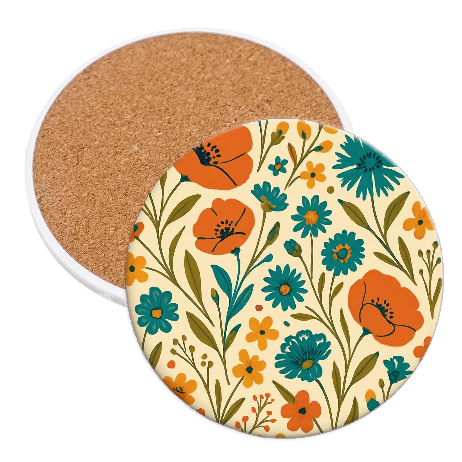 Saffron Wildflower Cascade stone coaster collections