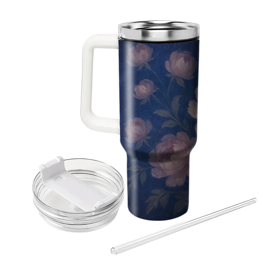 Moonlit Peony Tapestry personalized tumblers