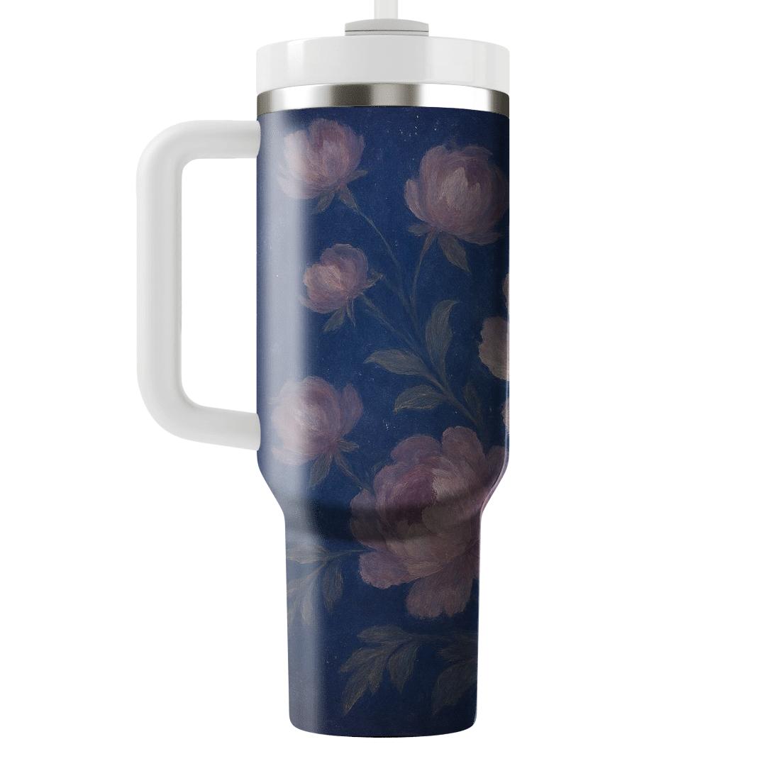 Moonlit Peony Tapestry personalized tumblers