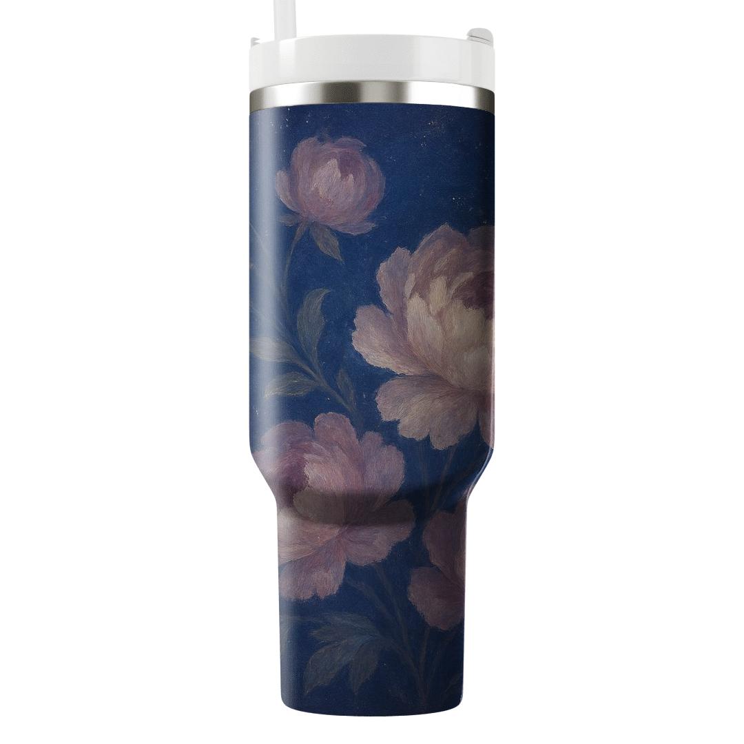 Moonlit Peony Tapestry personalized tumblers