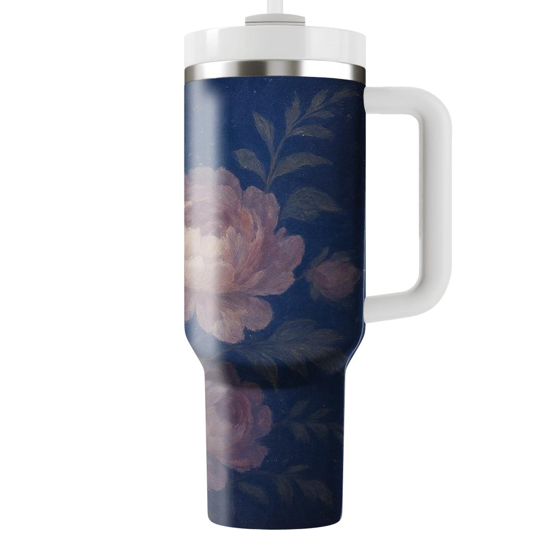 Moonlit Peony Tapestry personalized tumblers