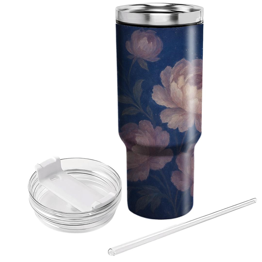 Moonlit Peony Tapestry personalized tumblers