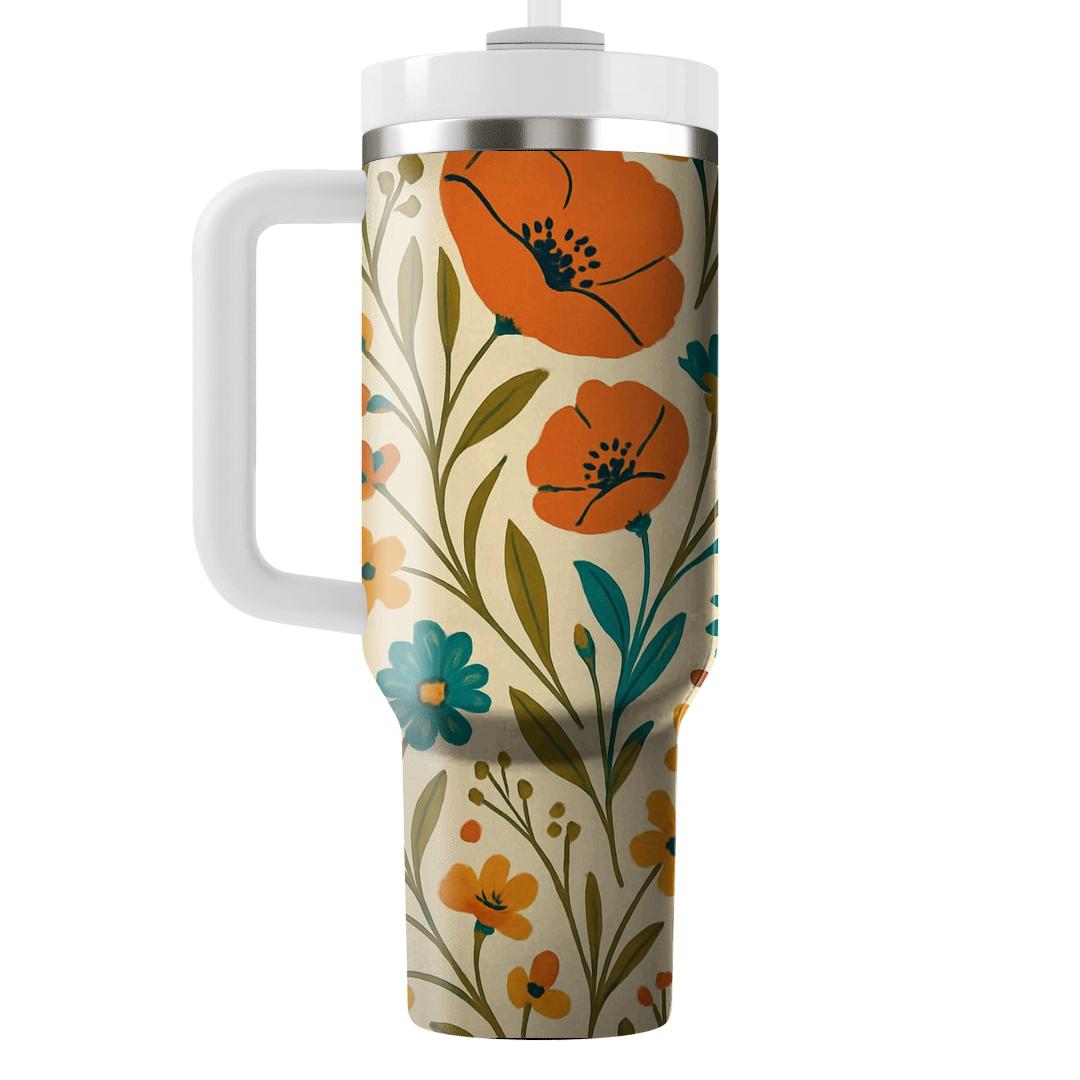 Saffron Wildflower Cascade tumblers with lids
