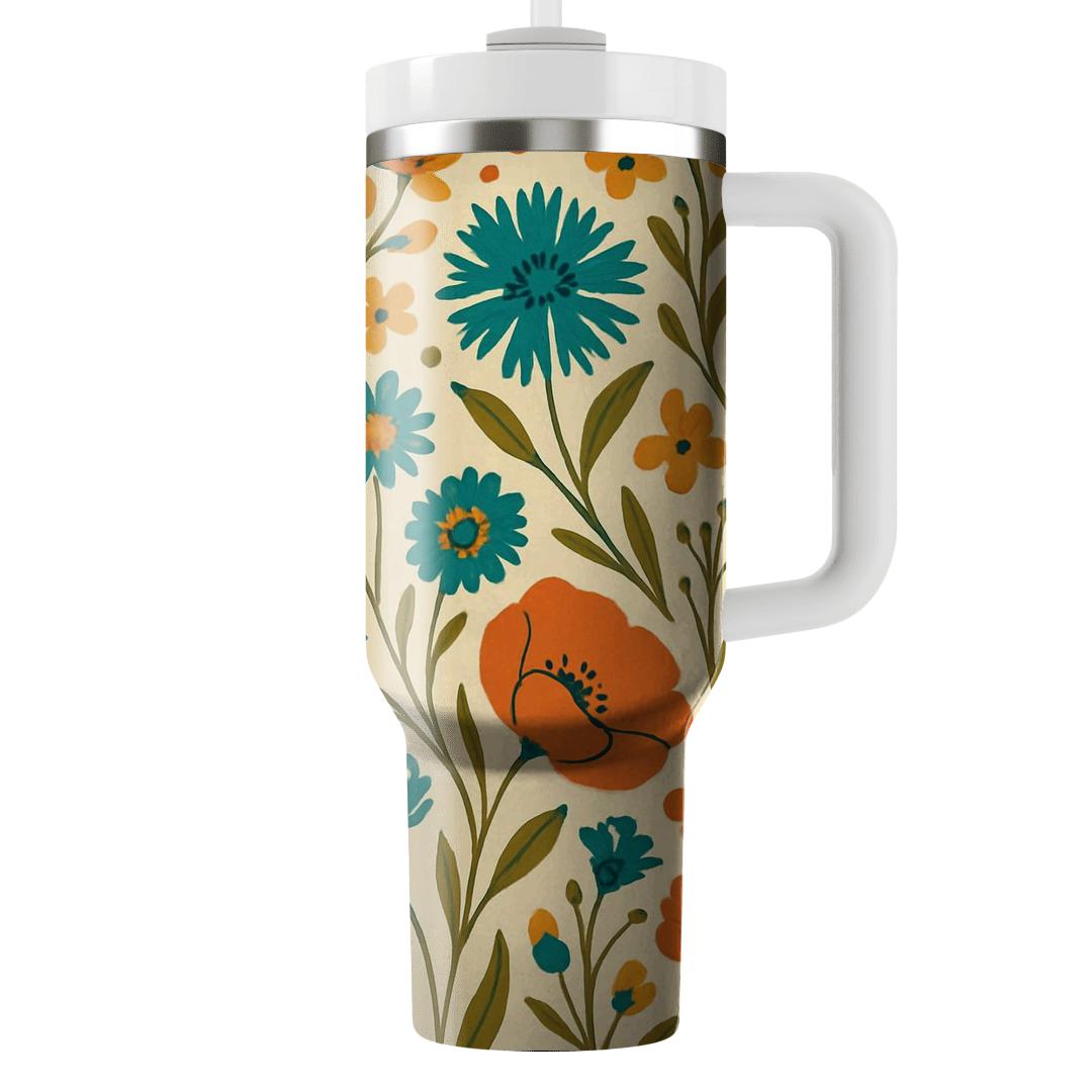Saffron Wildflower Cascade tumblers with lids