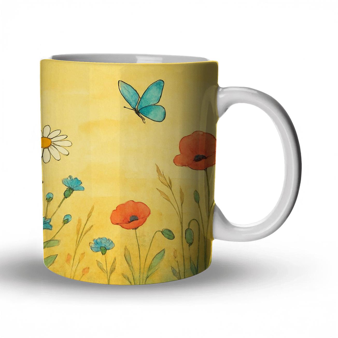Sunlit Meadow Collage personalized mugs