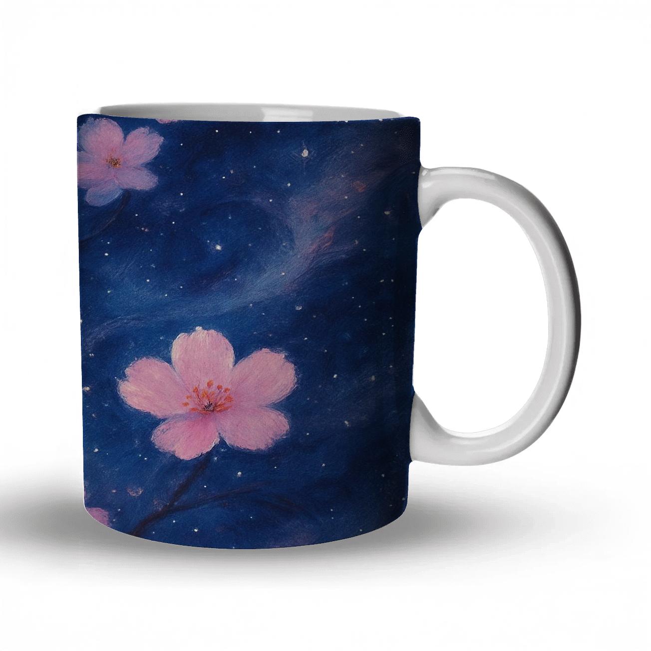 Celestial Blossom Harmony travel mugs with handles