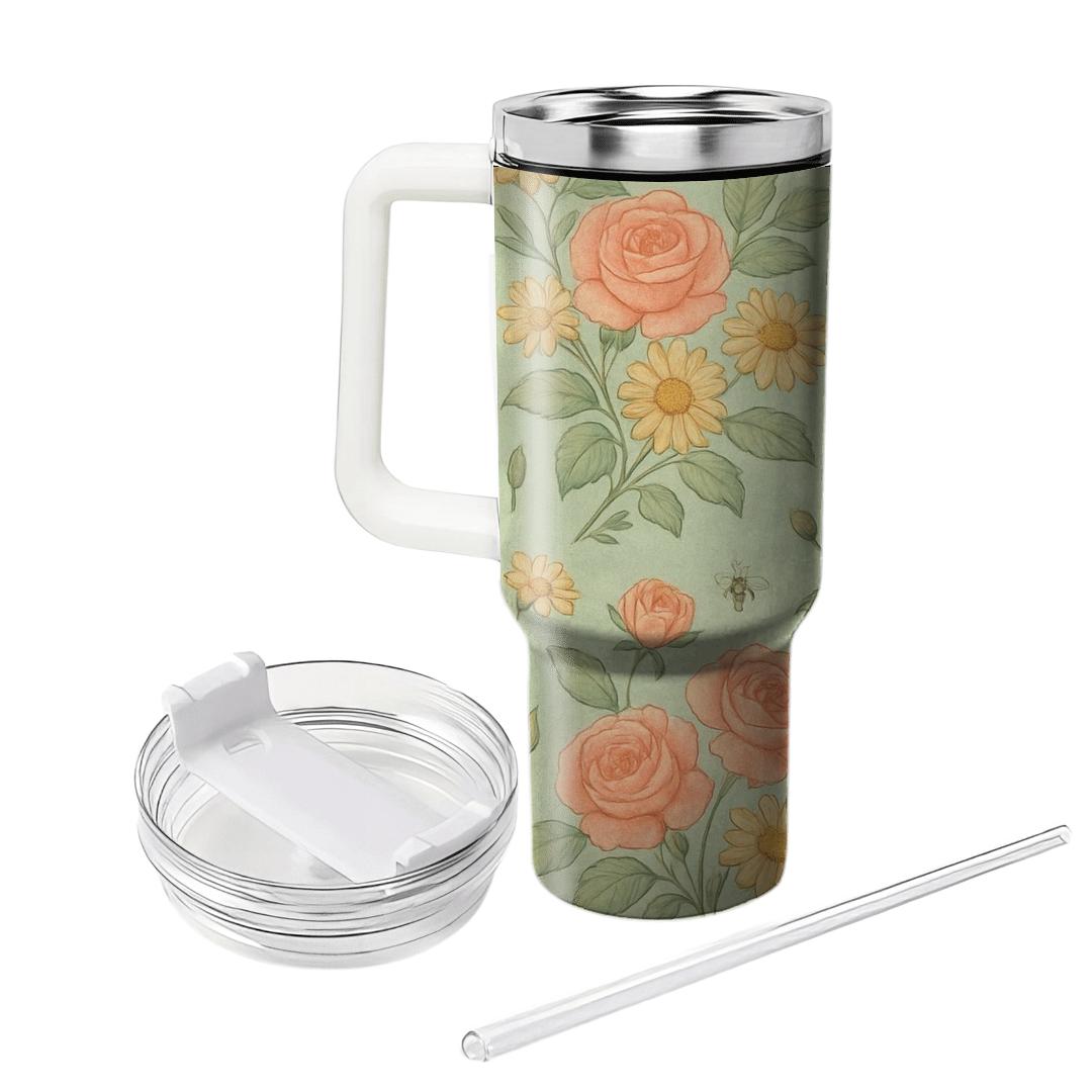 Vintage Meadow Collage insulated tumblers