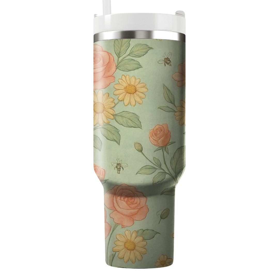 Vintage Meadow Collage insulated tumblers