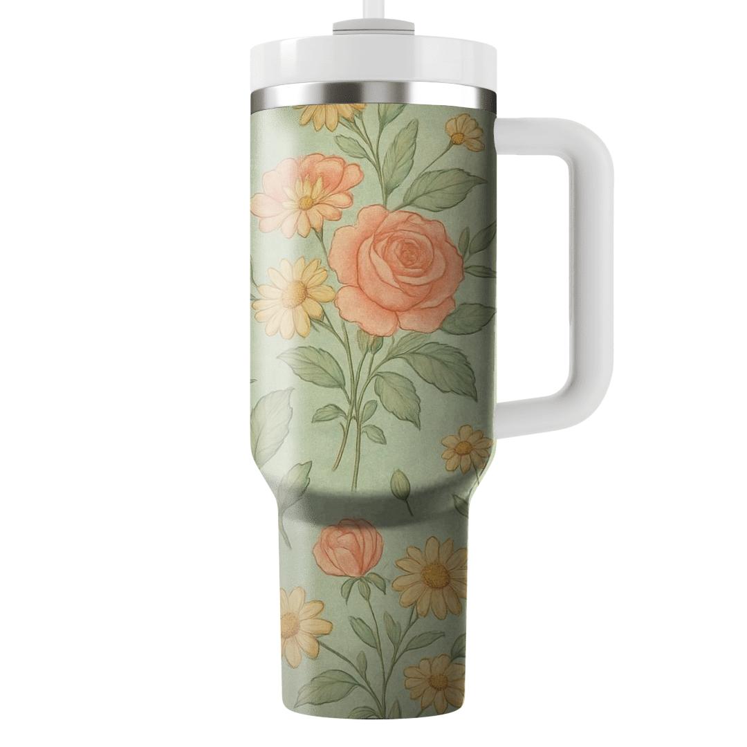 Vintage Meadow Collage insulated tumblers