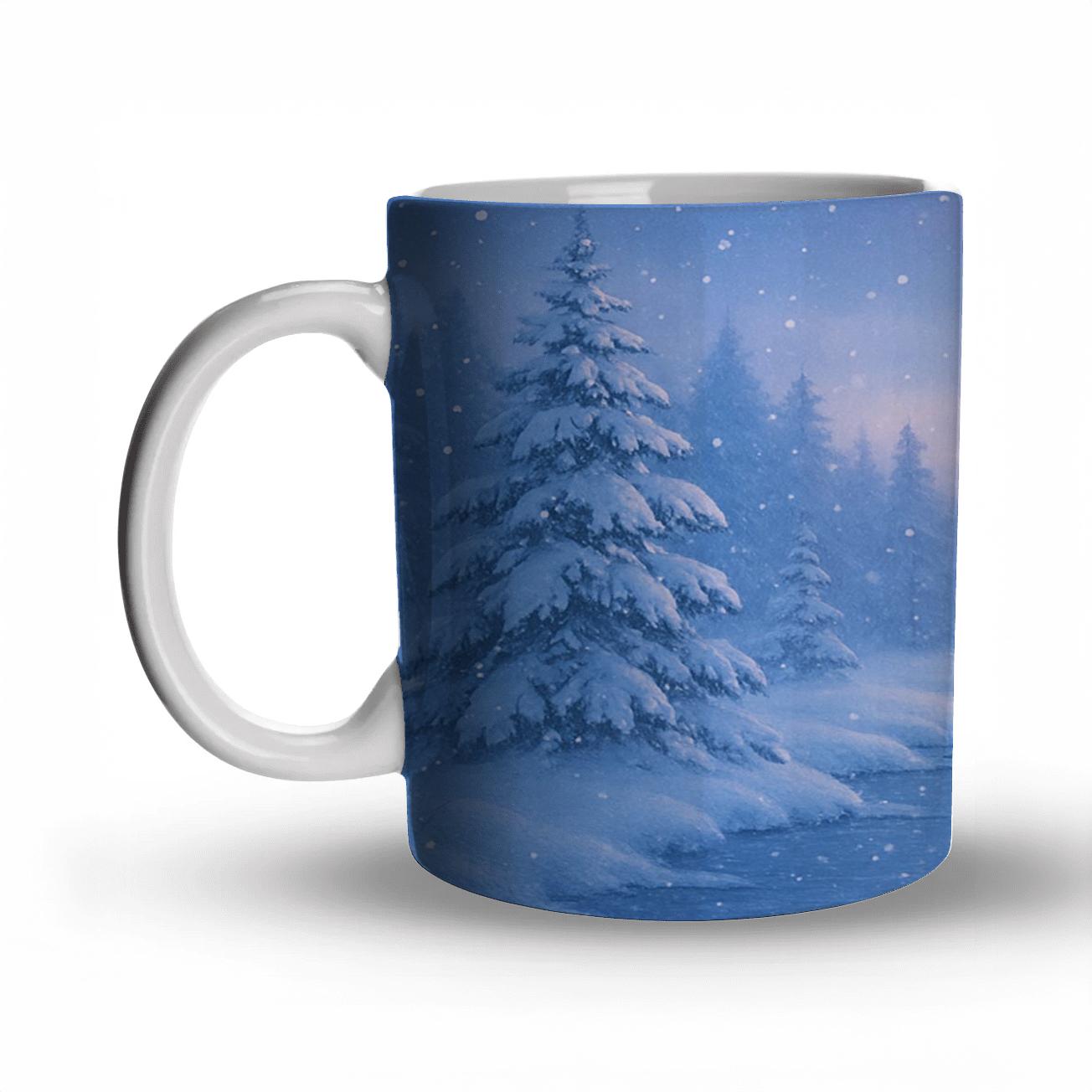 Winter Solstice Embrace ceramic coffee mugs