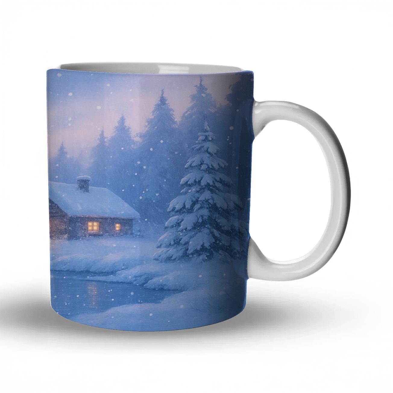 Winter Solstice Embrace ceramic coffee mugs