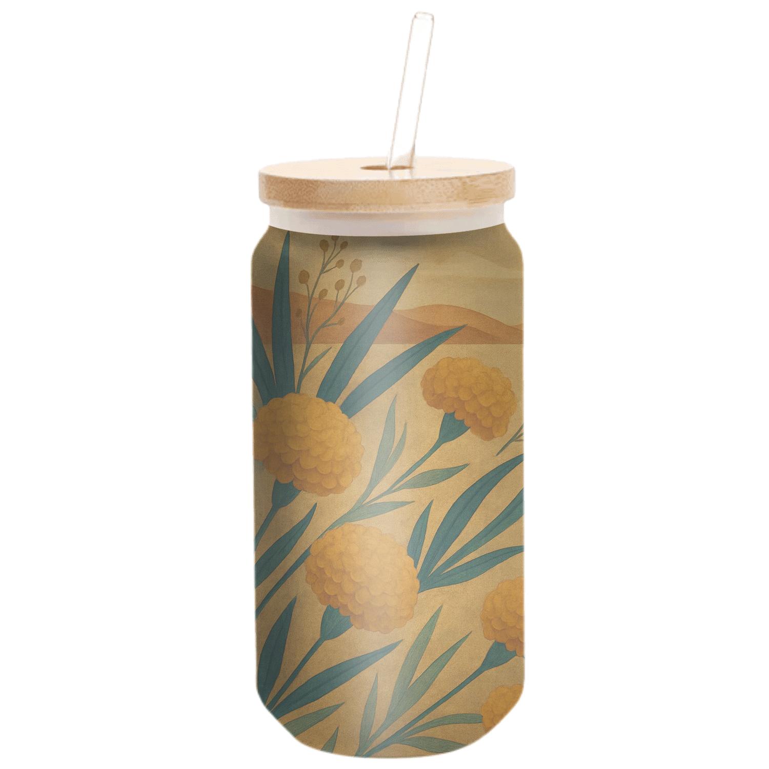 Desert Marigold Mirage artisan blown glass drinkware