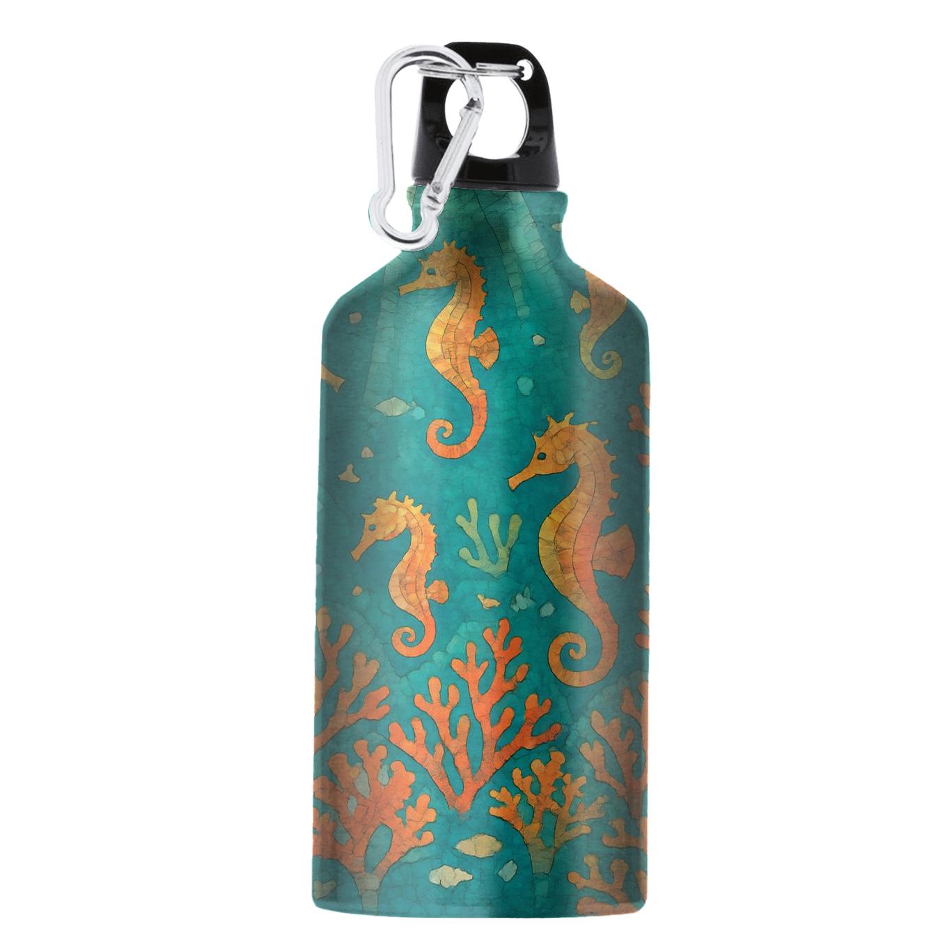 Coral Reef Seahorse Mosaic insulated sports bottles