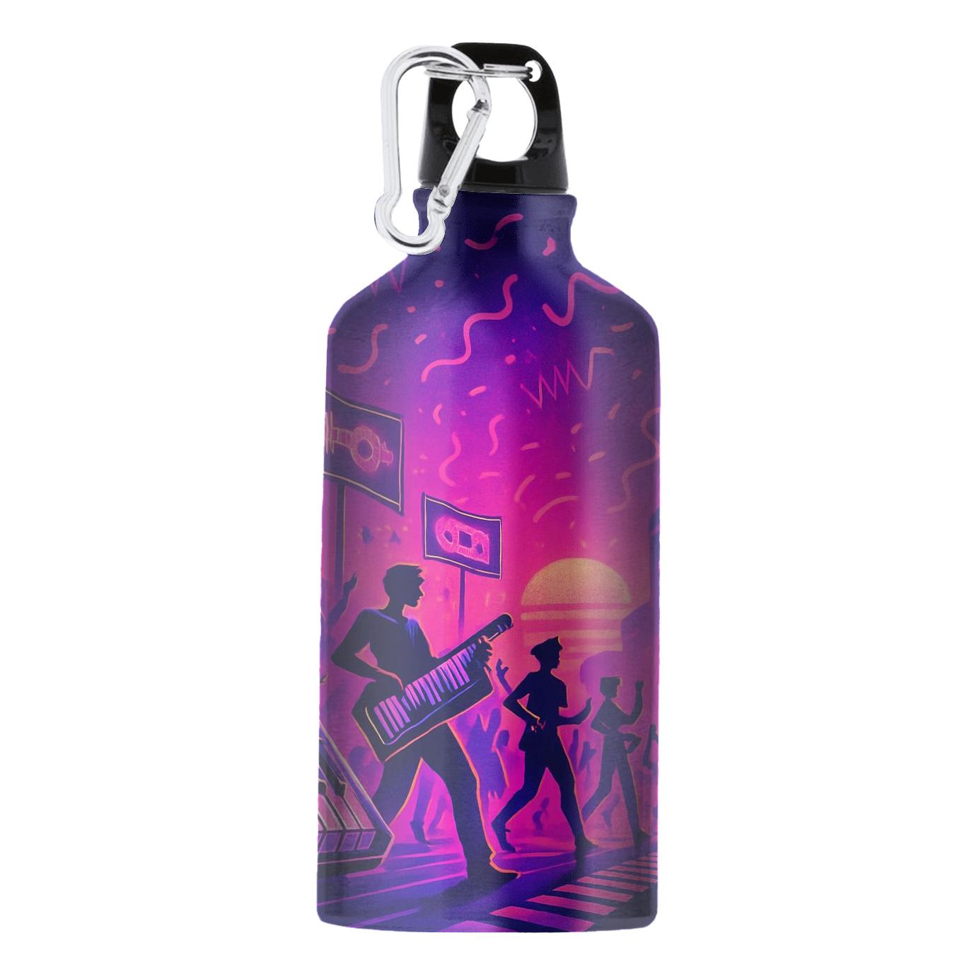 Neon Synthwave Parade custom sports bottles