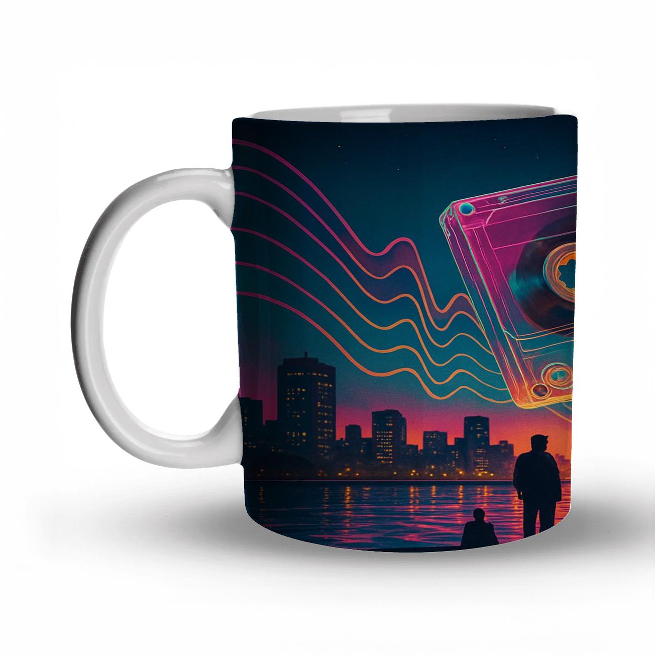 Neon Cassette Horizon premium drinkware mugs