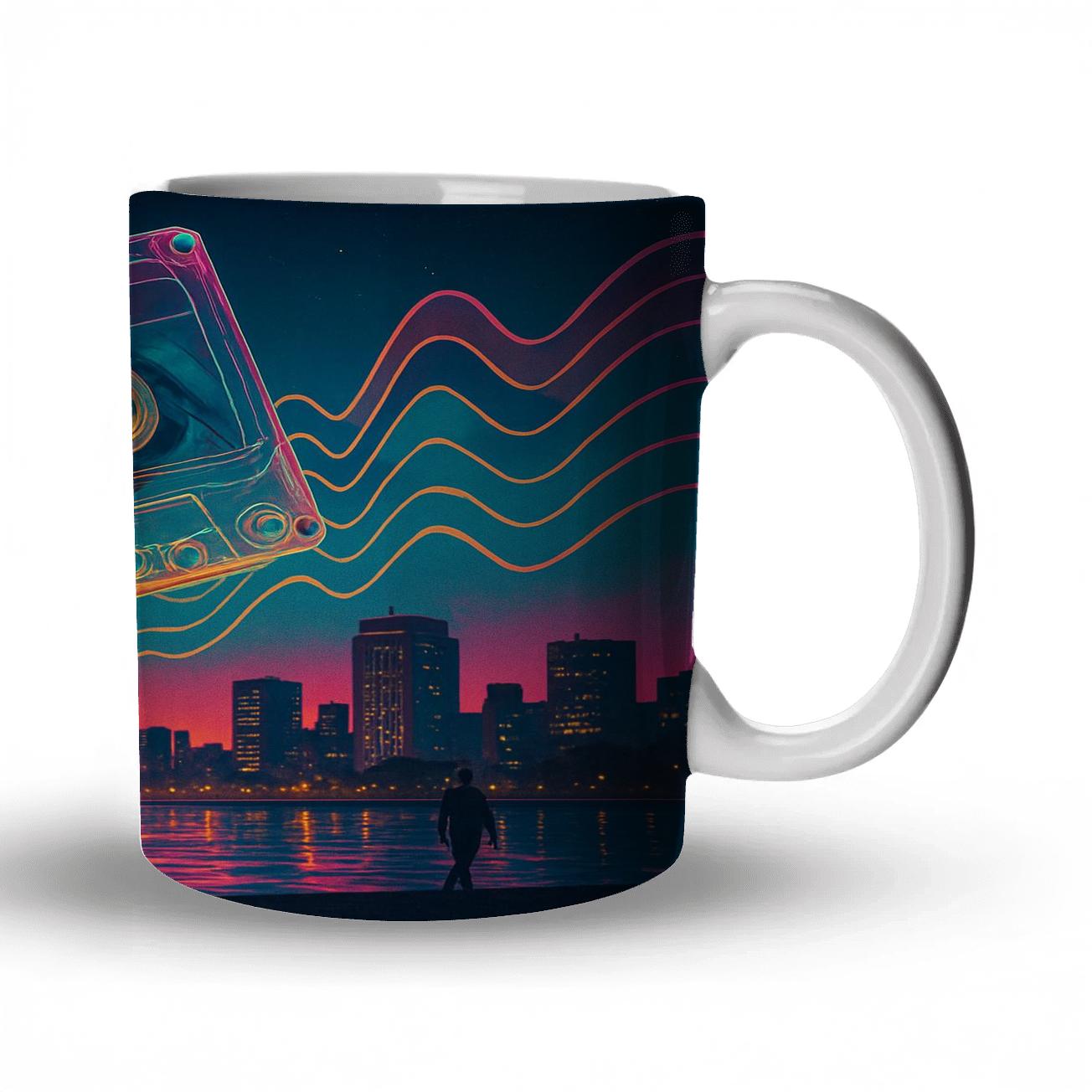 Neon Cassette Horizon premium drinkware mugs
