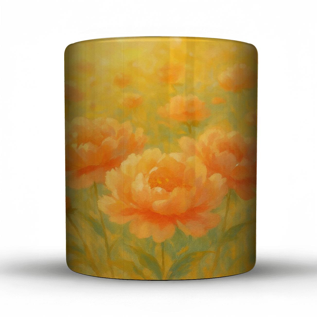 Peony Sunlit Meadow ceramic coffee mugs