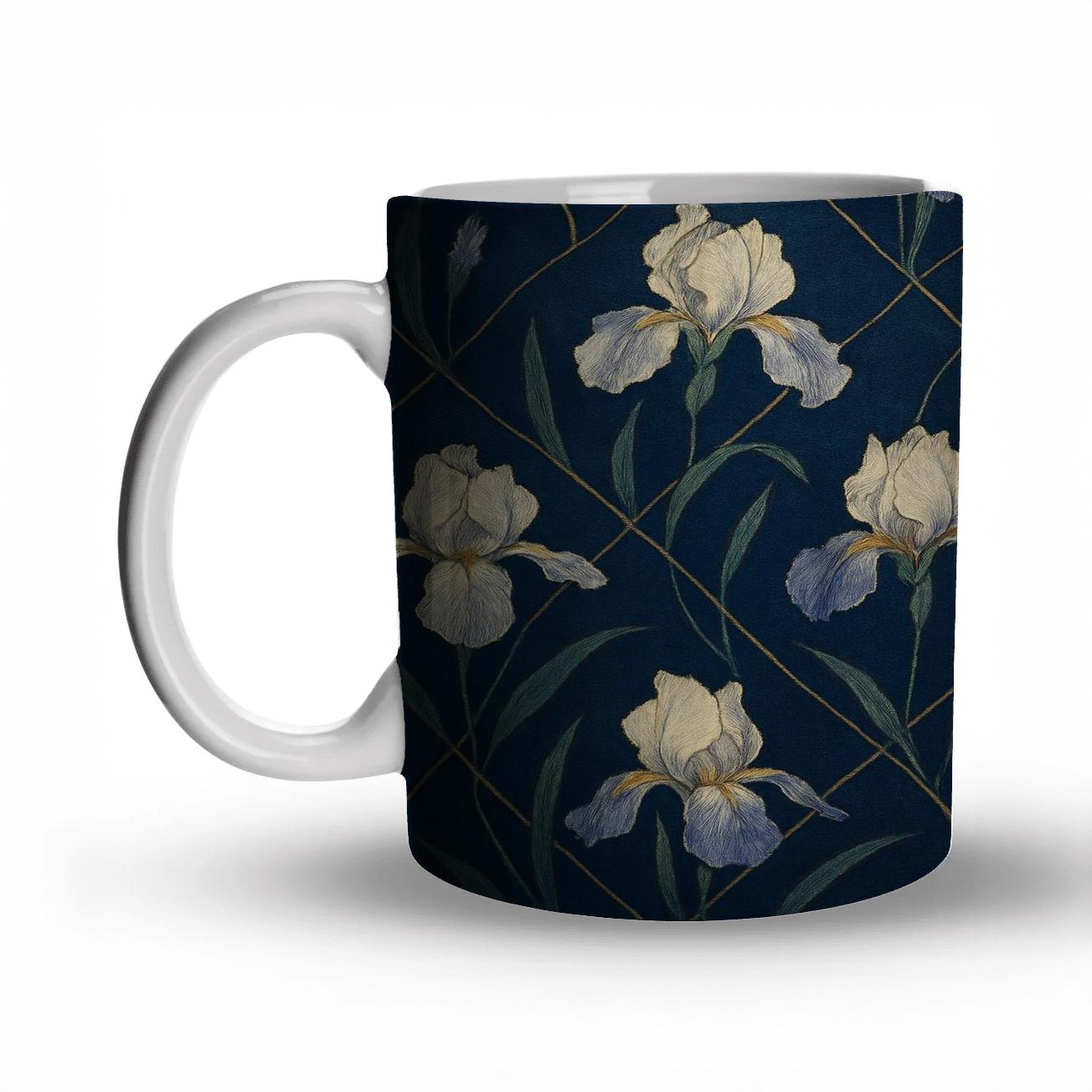 Azure Iris Luxury Lattice premium drinkware mugs