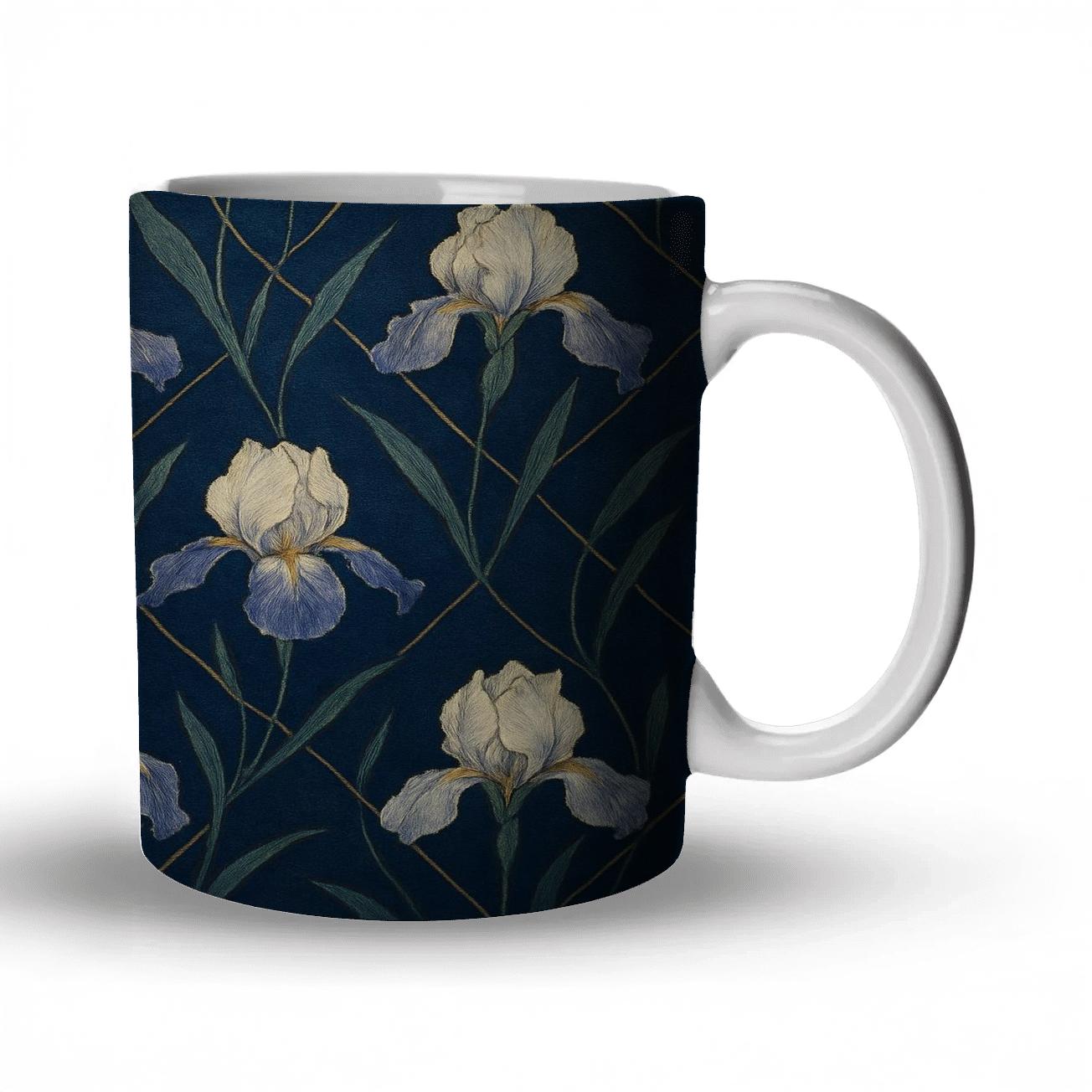 Azure Iris Luxury Lattice premium drinkware mugs