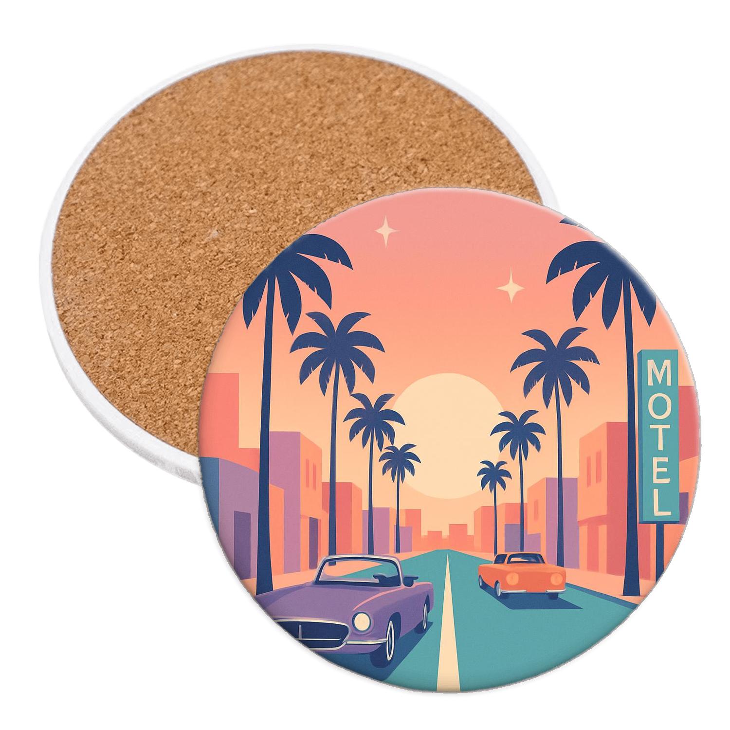 Miami Pastel Boulevard elegant tabletop coasters