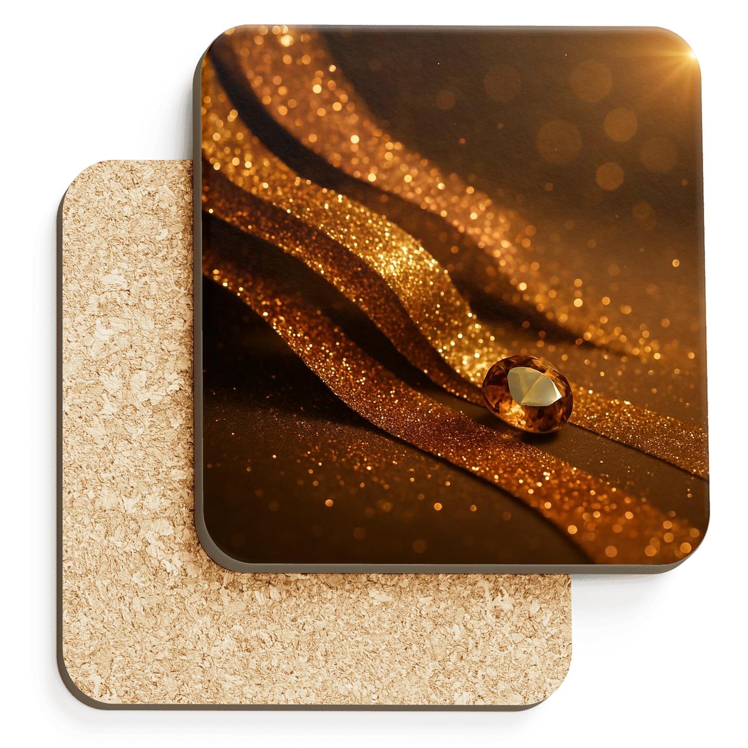 Solar Glitter Cascade wooden table coasters
