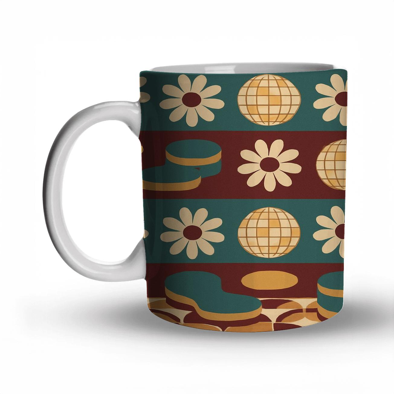 Retro Disco Field insulated thermal mugs