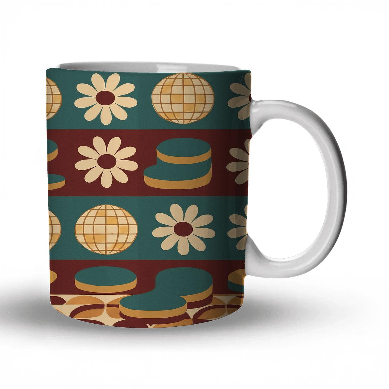 Retro Disco Field insulated thermal mugs
