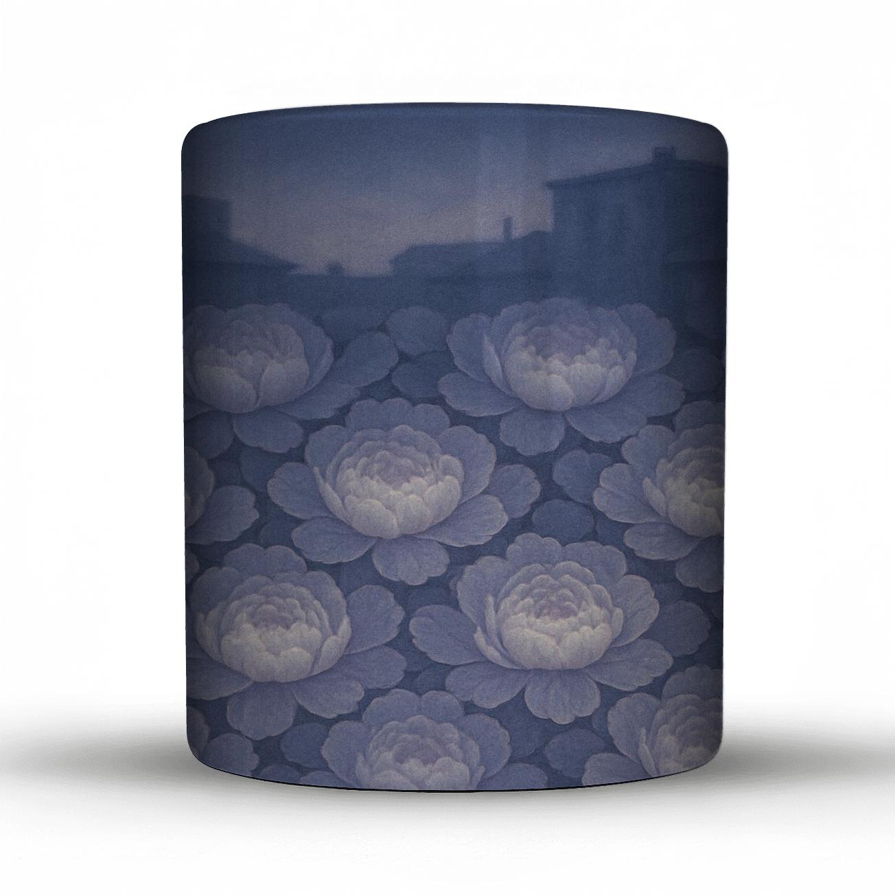 Moonlit Peony Mosaic insulated thermal mugs