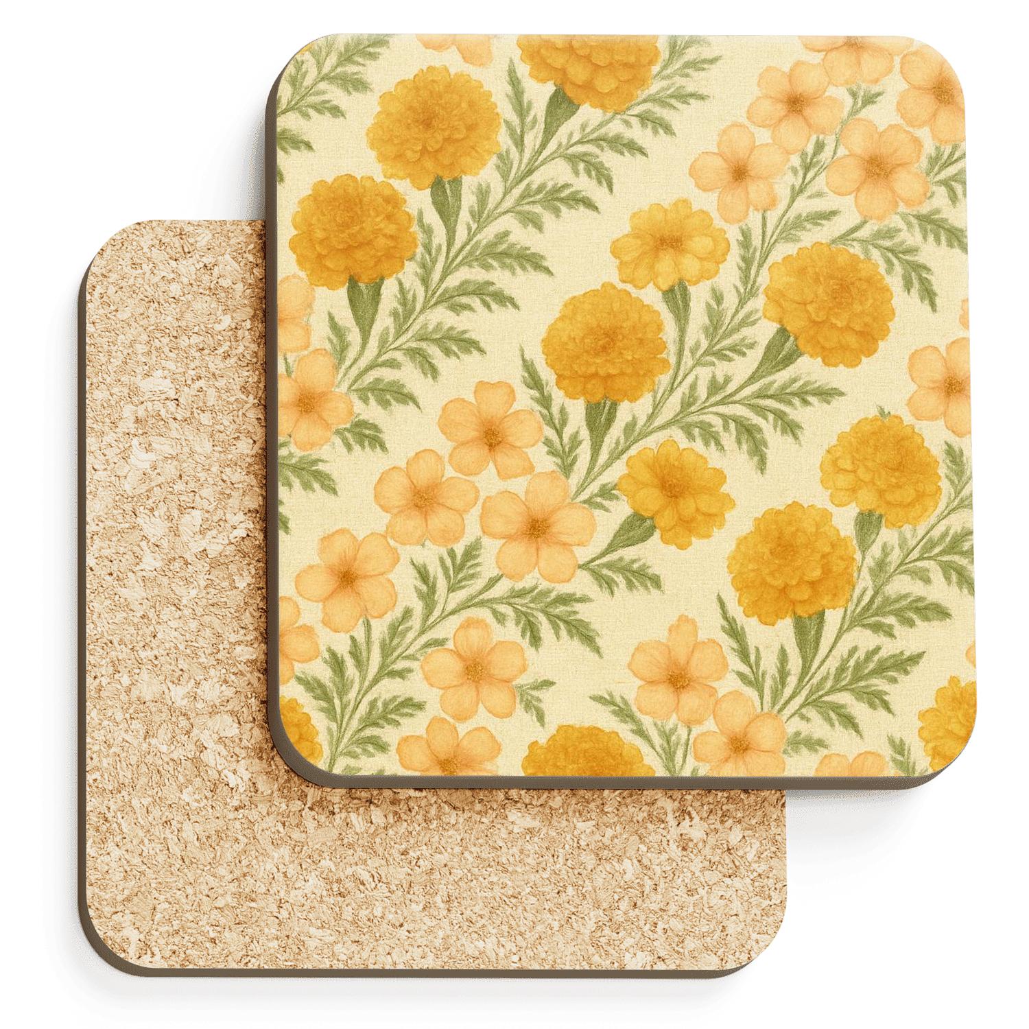 Sunrise Marigold Tapestry coasters for home decor