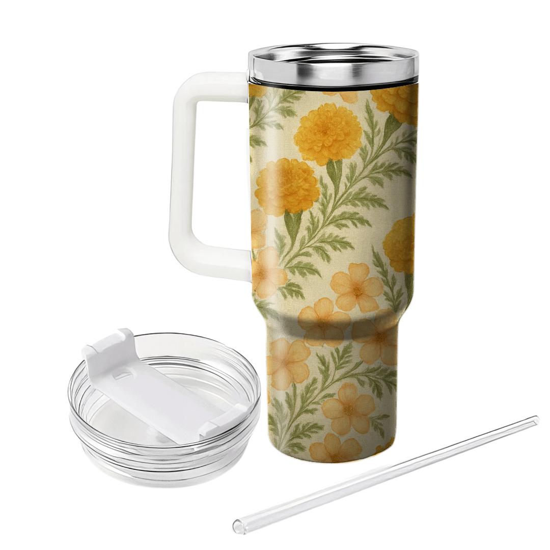 Sunrise Marigold Tapestry unique tumblers