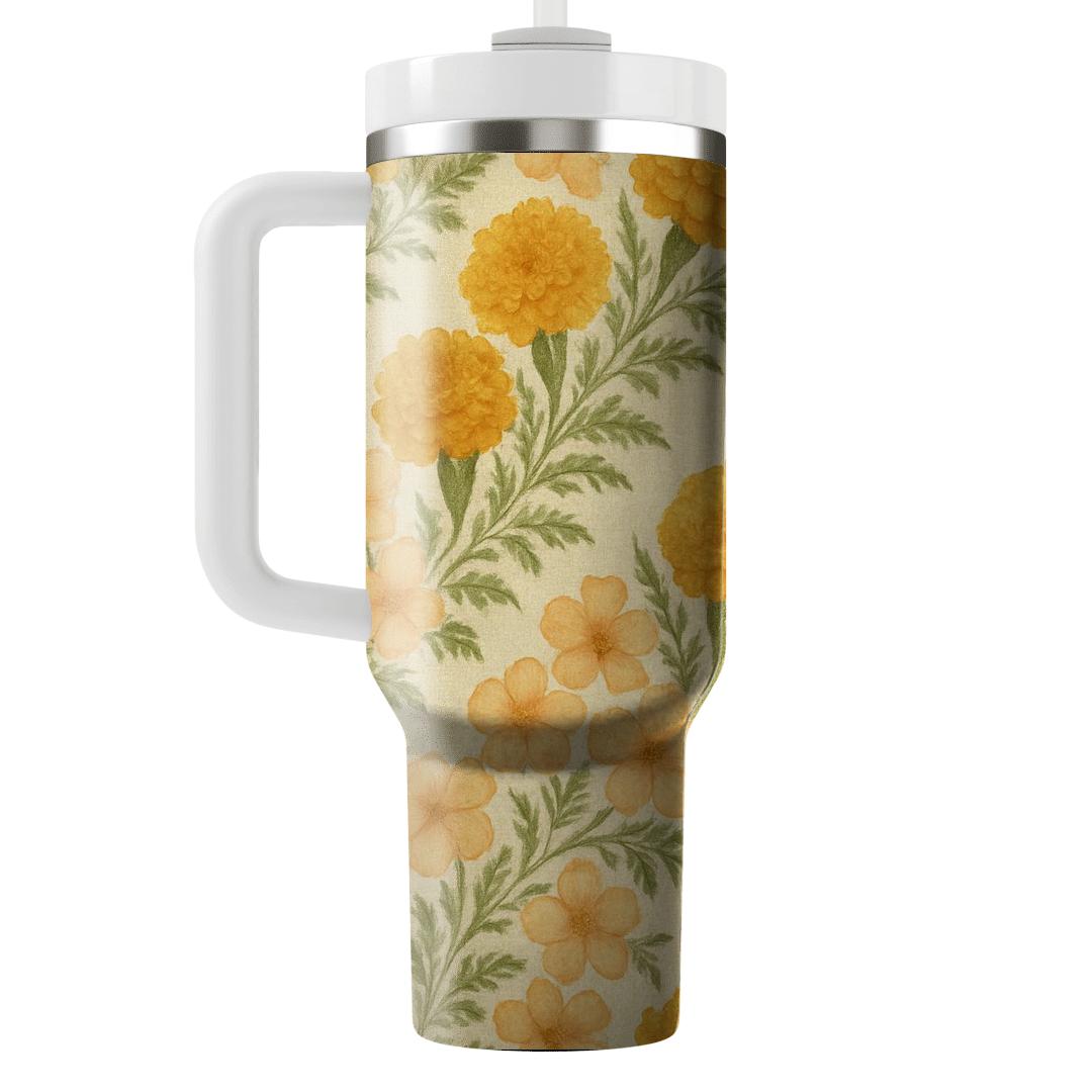 Sunrise Marigold Tapestry unique tumblers