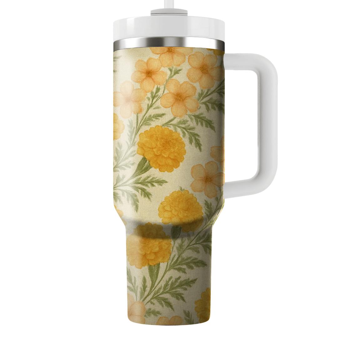 Sunrise Marigold Tapestry unique tumblers