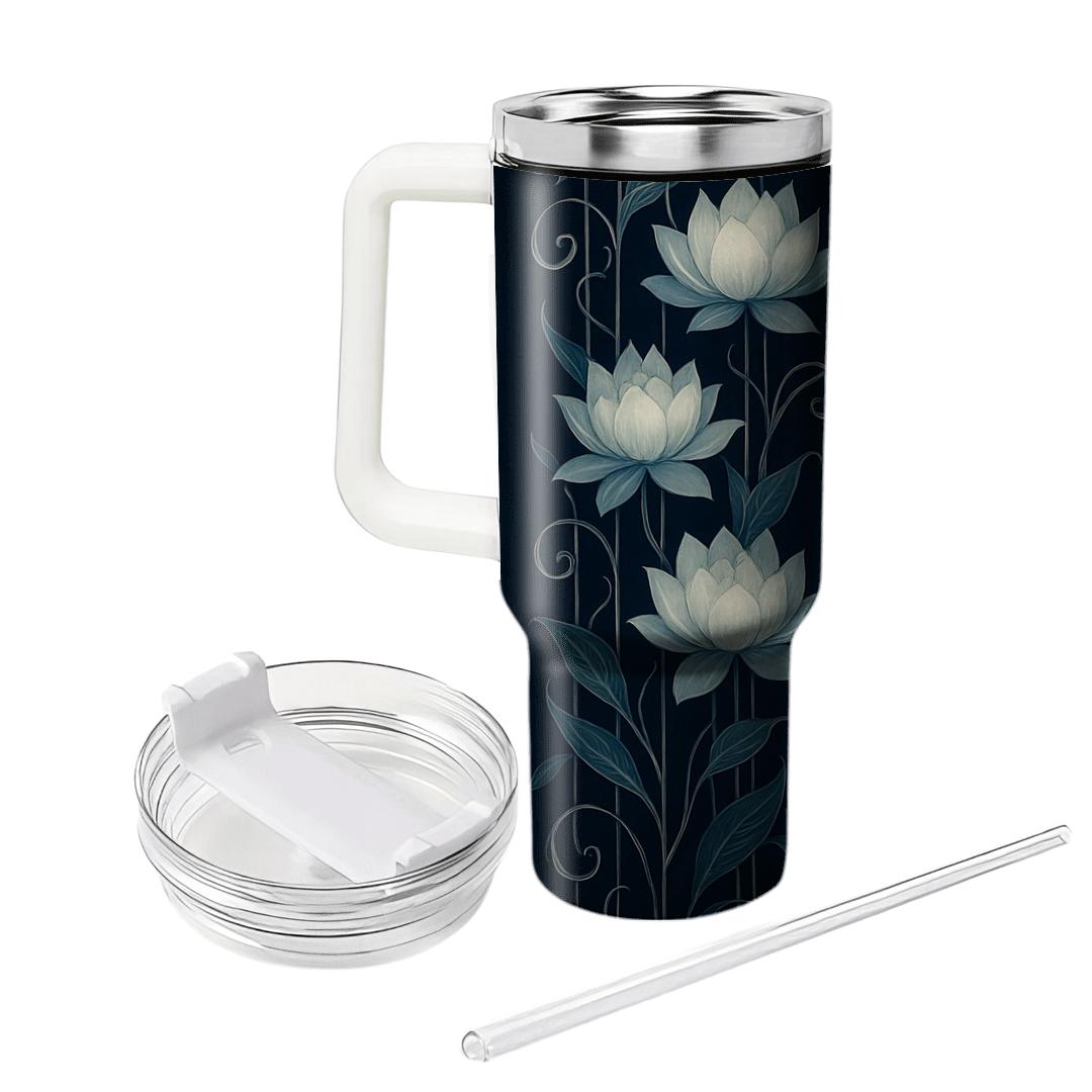 Midnight Lotus Cascade decorative tumblers