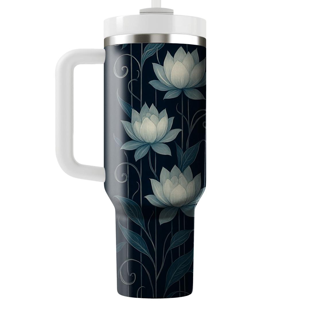 Midnight Lotus Cascade decorative tumblers