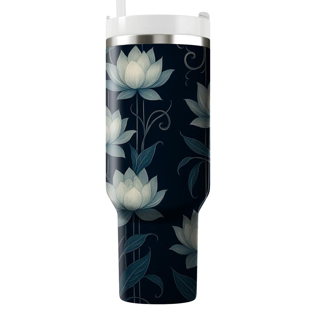 Midnight Lotus Cascade decorative tumblers