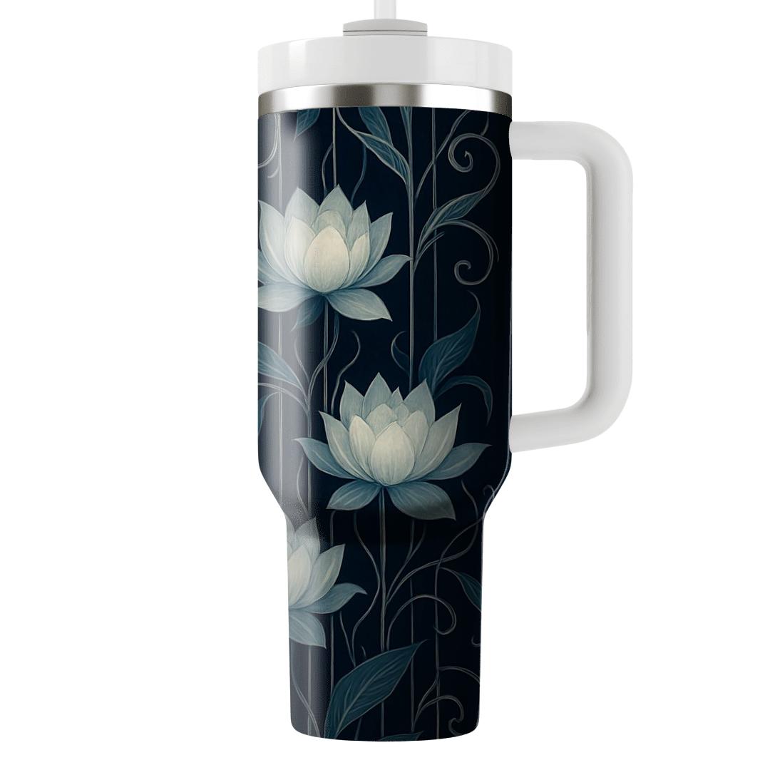 Midnight Lotus Cascade decorative tumblers